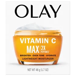 Olay Regenerist Vitamin C MAX Face Moisturizer, Brightening Cream for Women, Hydrating, Evens Tone, Dark Spot & Hyperpigmentation Reduction, Glowing Skin Care - Niaciniamide, Peptides 1.7 Oz
