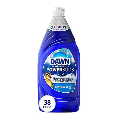 slide 1 of 1, Dawn Platinum Plus Power Suds Dishwashing Liquid, Fresh Rain - 38 Oz, 38 oz