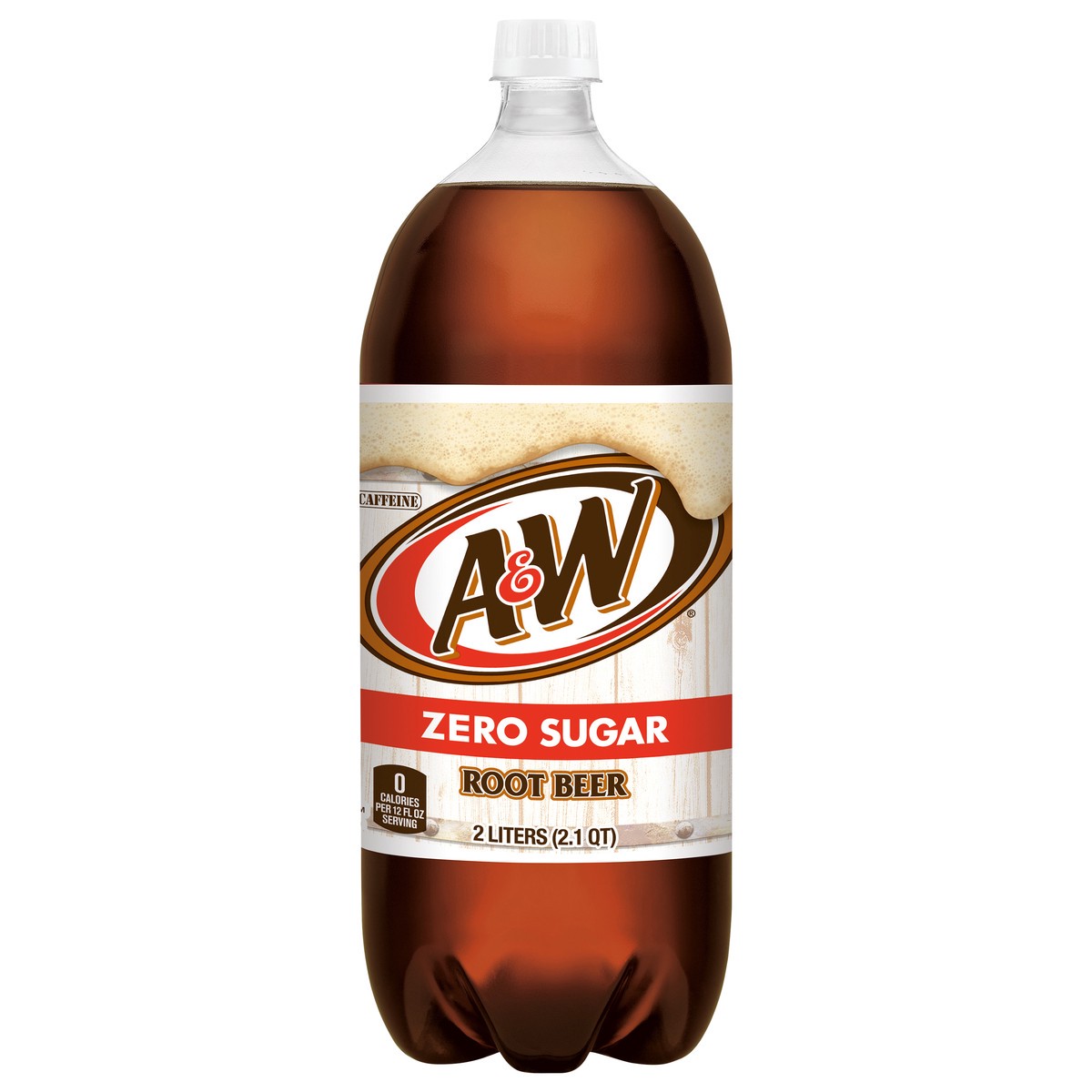 slide 7 of 10, A&W Zero Sugar Root Beer Soda, 2 L bottle, 2 liter