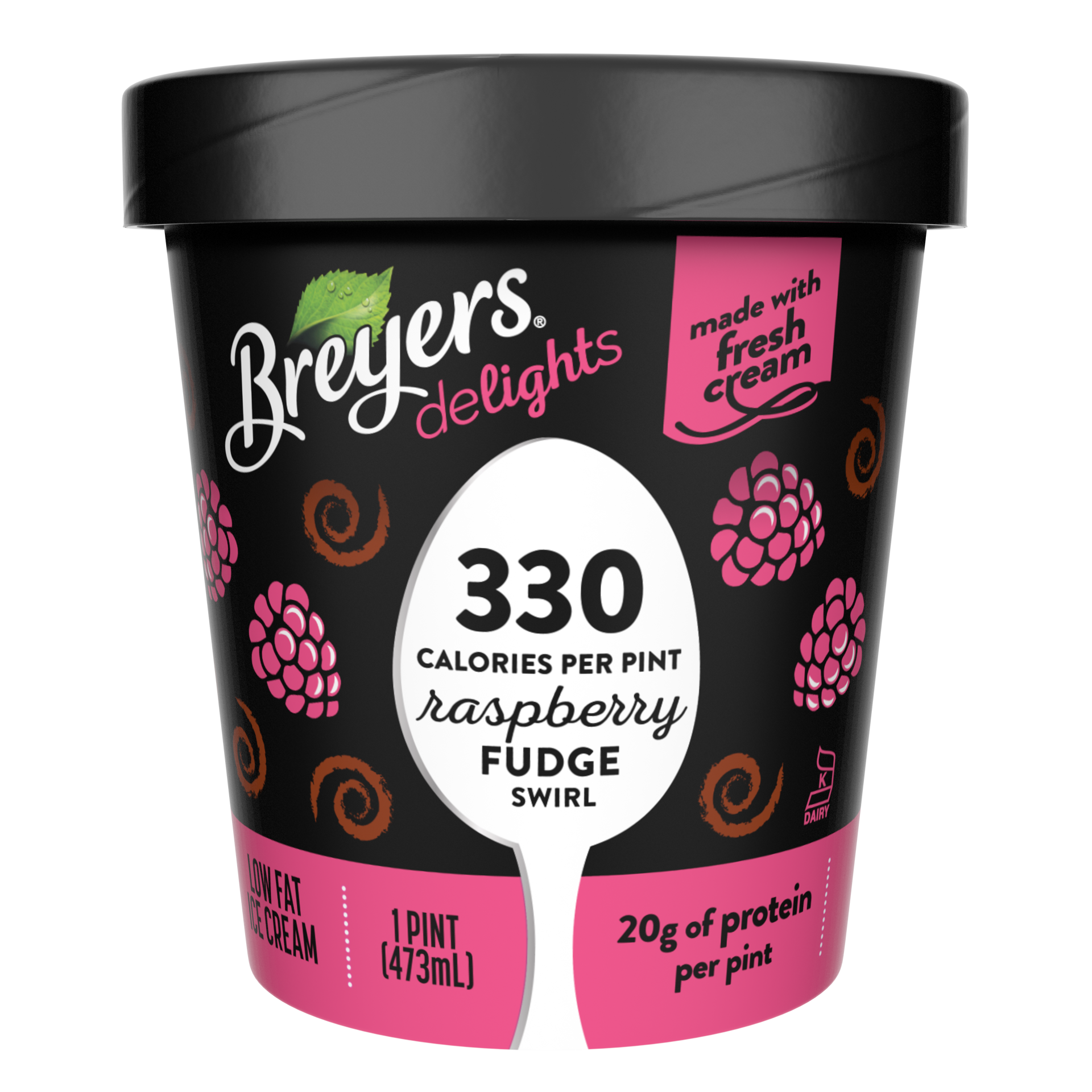 slide 4 of 4, Breyer's Breyers Delights Low Fat Ice Cream Raspberry Fudge Swirl, 16 oz, 16 oz