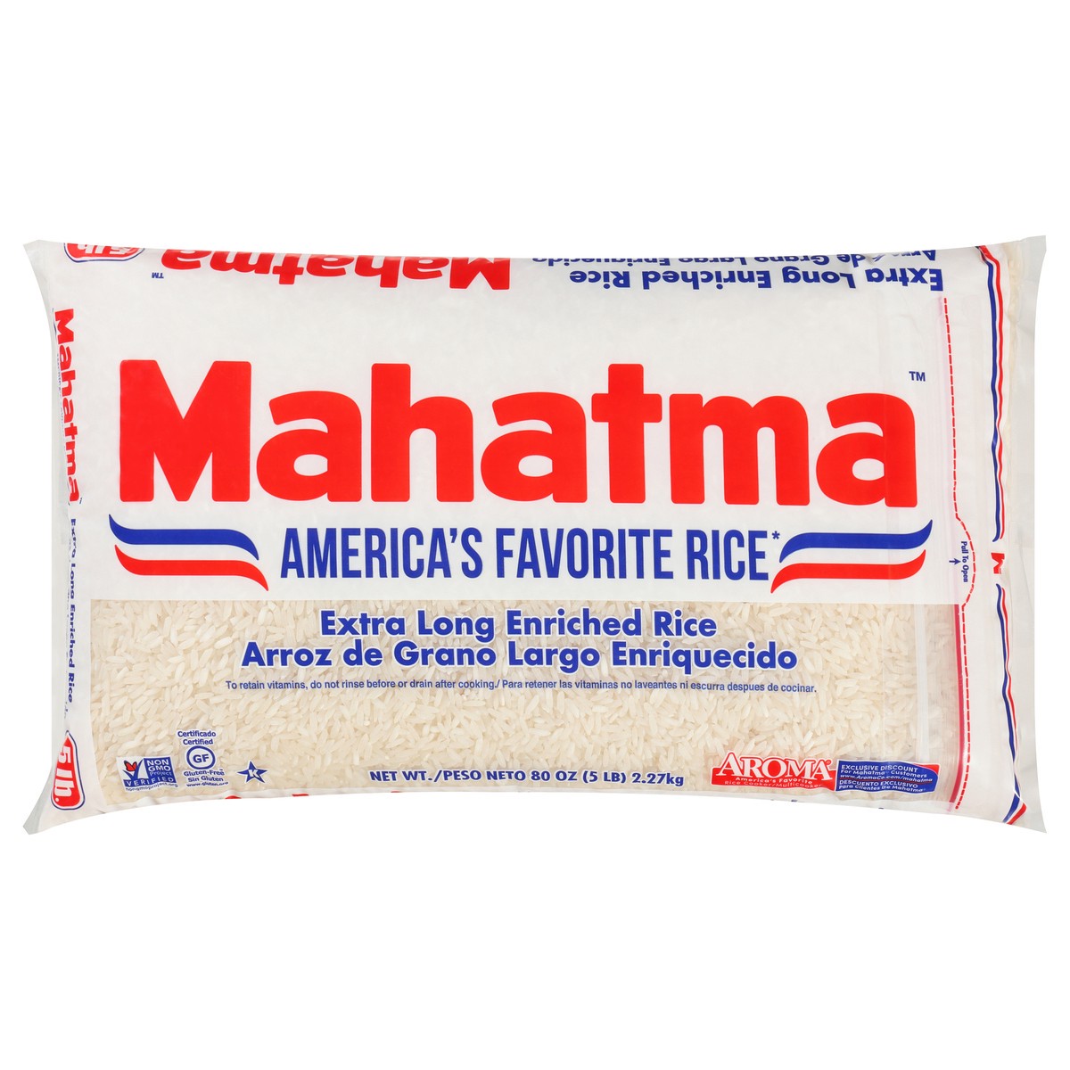 slide 10 of 12, Mahatma Rice, Extra Long, Enriched, 80 oz
