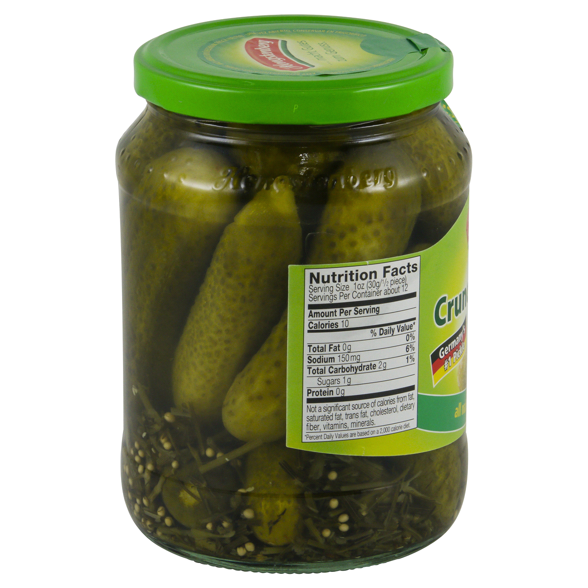 slide 3 of 4, Hengstenberg Savory-Mildly Spiced Crunchy Gherkins Pickles, 24.3 oz