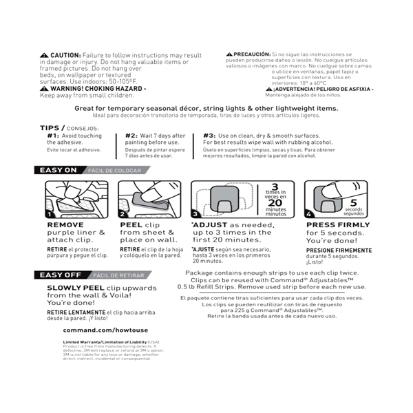slide 4 of 25, Command Adjustables Repositionable Clips, 6 ct; 1/2 lb