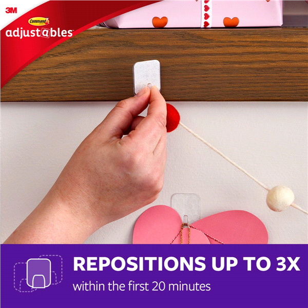 slide 8 of 25, Command Adjustables Repositionable Clips, 6 ct; 1/2 lb