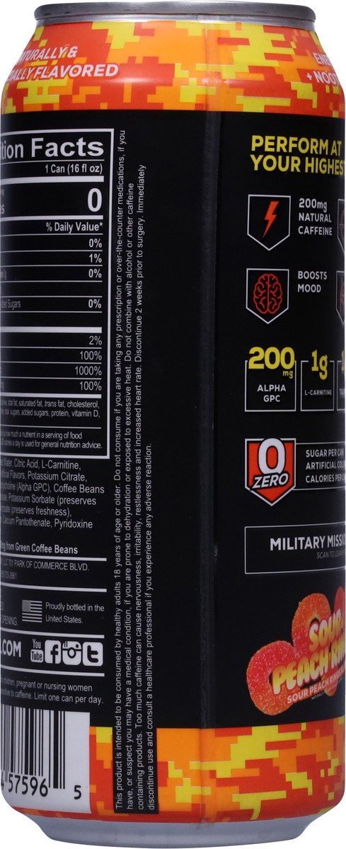 slide 12 of 13, Redcon1 Sour Peach Rings Enrgy Drnk, 16 fl oz
