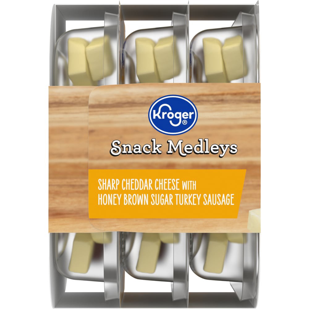 slide 4 of 5, Kroger Sharp Cheddar With Honey Brown Sugar Turkey Bites, 3 ct