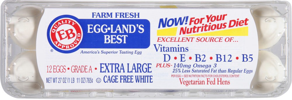 slide 1 of 6, Eggland's Best Extra Large White Cage Free Eggs, 12 ct