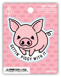 Stickers Northwest Getting Piggy With It Pig Vinyl Sticker, 1 ct