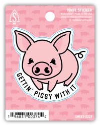 Stickers Northwest Getting Piggy With It Pig Vinyl Sticker, 1 ct