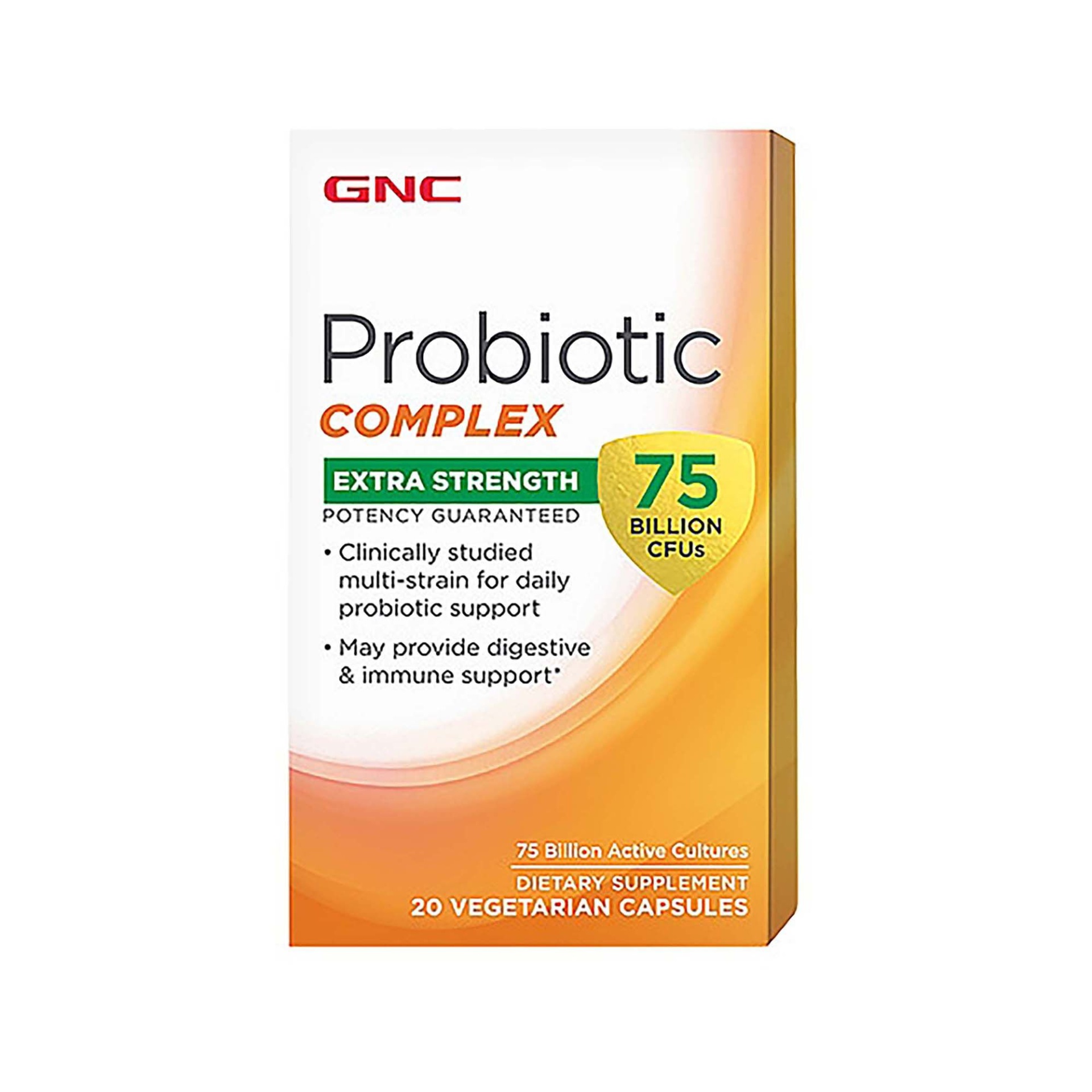 slide 1 of 1, GNC Probiotic Complex - Extra Strength - 75 Billion CFUs, 20 ct