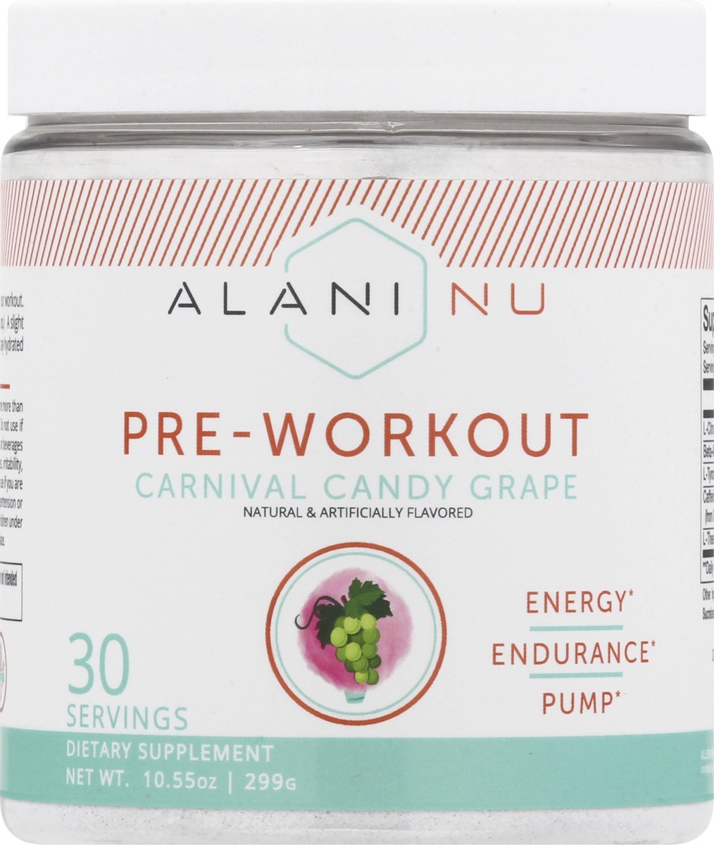 slide 5 of 11, Alani Nu Carnival Candy Grape Pre-Workout 10.55 oz, 10.55 oz