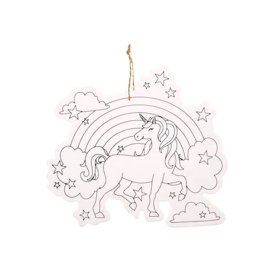 slide 1 of 2, Unicorn Color-In Wood Ornament By Creatology, 6 in x 6.5 in