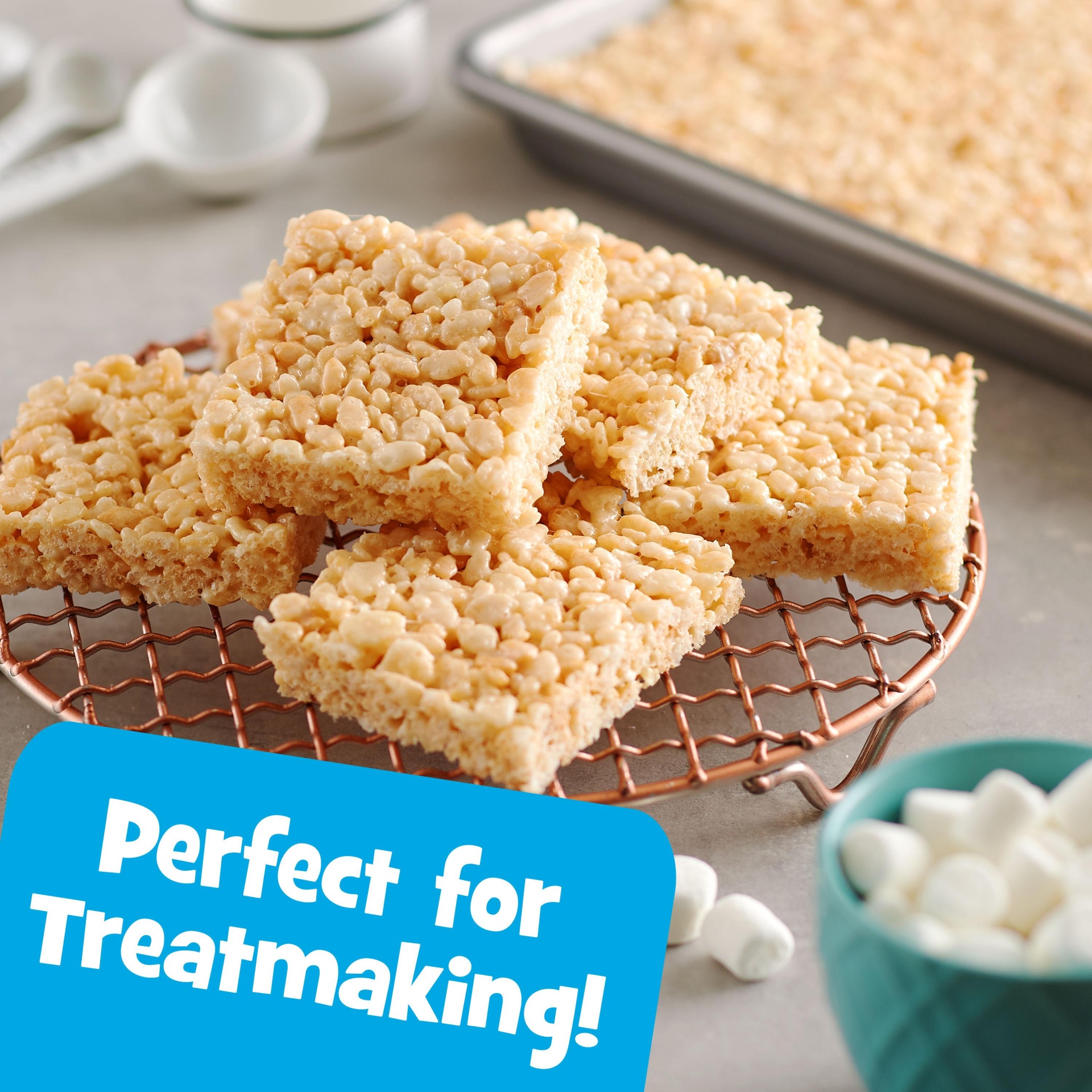 slide 6 of 7, Kellogg's Rice Krispies Breakfast Cereal, Baking Marshmallow Treats, Original, 18 oz