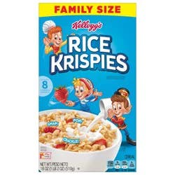 Rice Krispies Kellogg's Rice Krispies Breakfast Cereal, Kids Cereal, Family Breakfast, Family Size, Original, 18oz Box, 1 Box