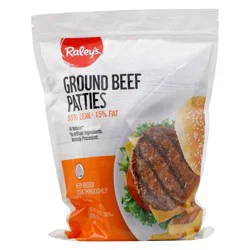 Raley's Ground Beef Patties, 85/15%, 10 Patties 42.56 oz