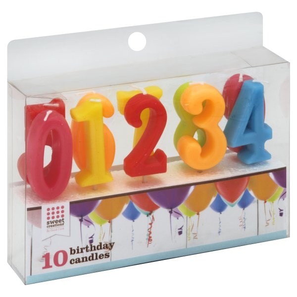 slide 1 of 1, Sweet Creations Bday Candle 0-9 Set - Each, 10 ct