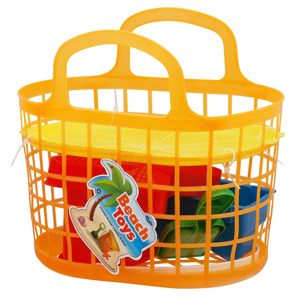 slide 2 of 8, Amloid Beach Toys Basket, 6 ct