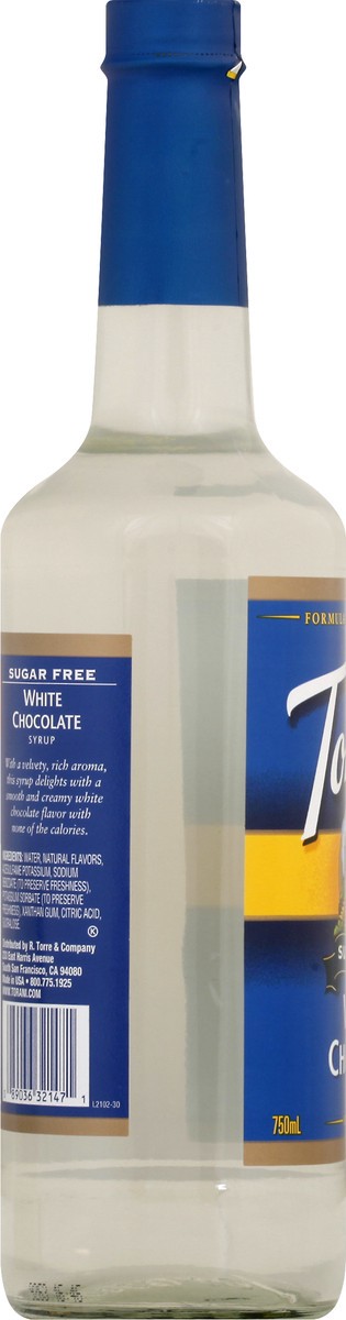 slide 12 of 13, Torani Sugar Free White Chocolate Syrup - 750 ml, 750 ml