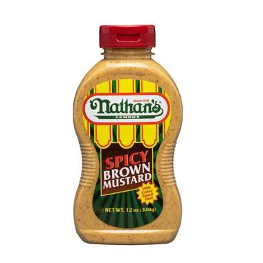 slide 1 of 1, Nathan's Famous NATHANS Nathan's Spicy Brown Mustard, 12 oz