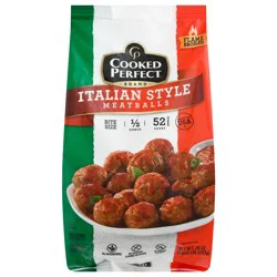 Cooked Perfect Flame Broiled Bite Size Italian Style Meatballs 52 ea