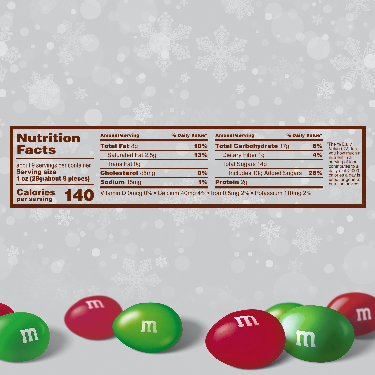 slide 2 of 8, M&M's Holiday Almond Chocolate Candy Bag, 9.9 oz, 9 oz