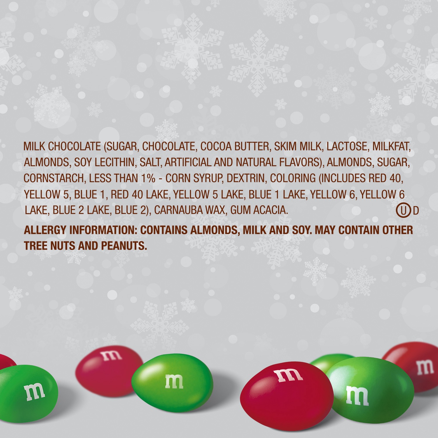 slide 3 of 8, M&M's Holiday Almond Chocolate Candy Bag, 9.9 oz, 9 oz