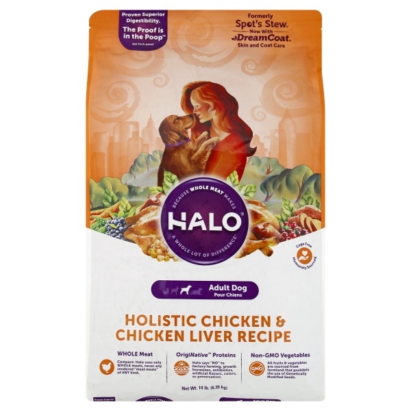 slide 1 of 1, Halo Spots Stew Salmon Dog Food, 14 lb