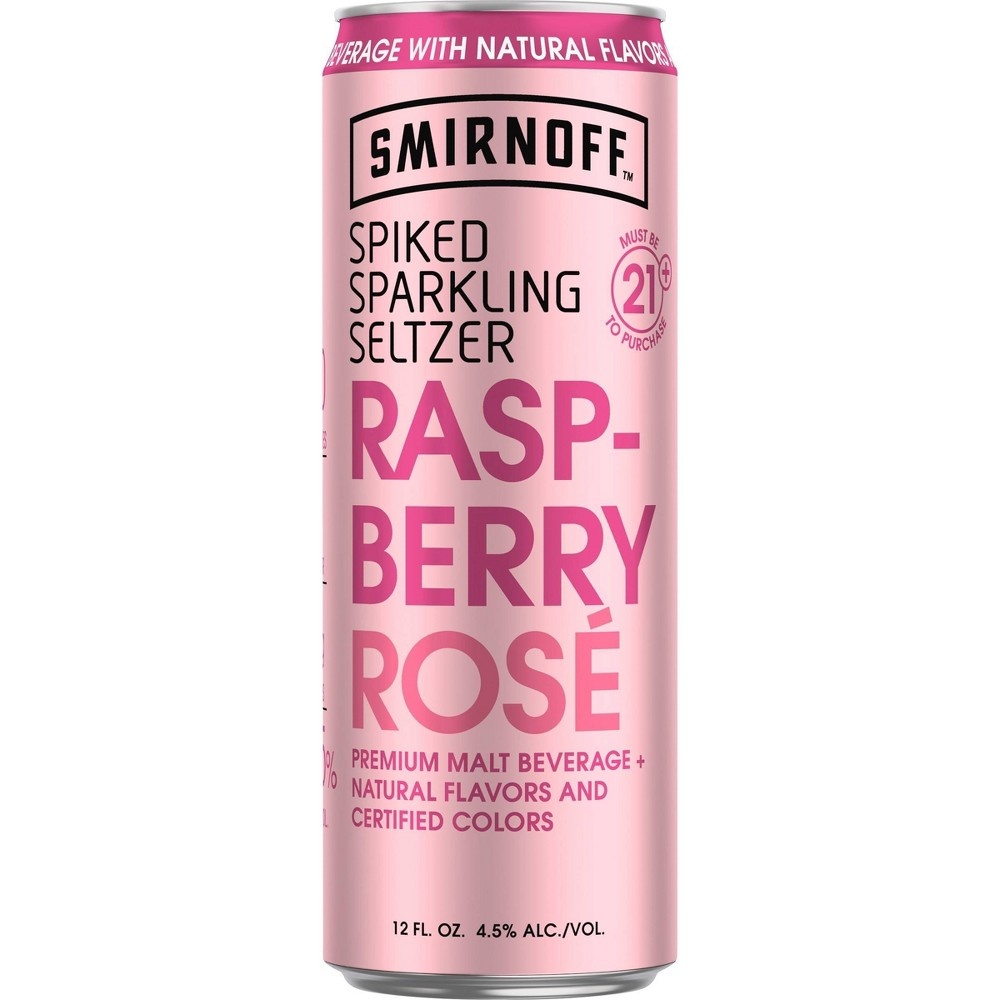 slide 3 of 4, Smirnoff Spiked Sparkling Seltzer Raspberry Rose, 6 ct; 12 oz