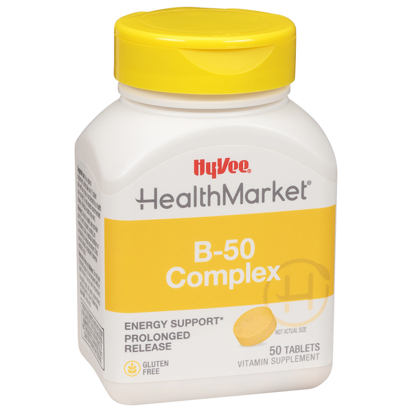 slide 1 of 1, Hy-Vee HealthMarket Balanced B-50 Dietary Supplement Tablets, 50 ct