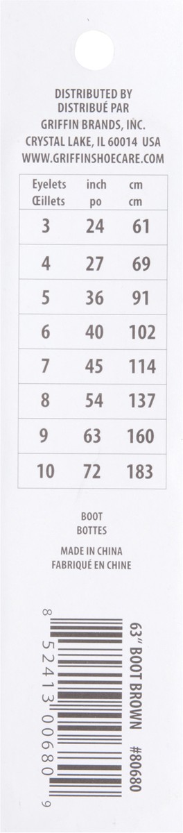slide 6 of 11, Griffin Bros. Brown Boot 63 Inch Laces 1 Pair, 1 ct