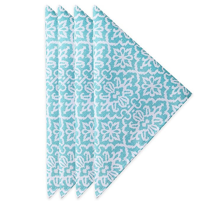 slide 1 of 1, J. Queen New York Roma Napkins - Aqua, 4 ct