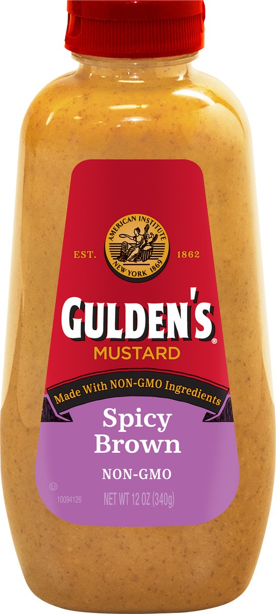 slide 2 of 3, Gulden's Spicy Brown Mustard 12 oz, 12 oz