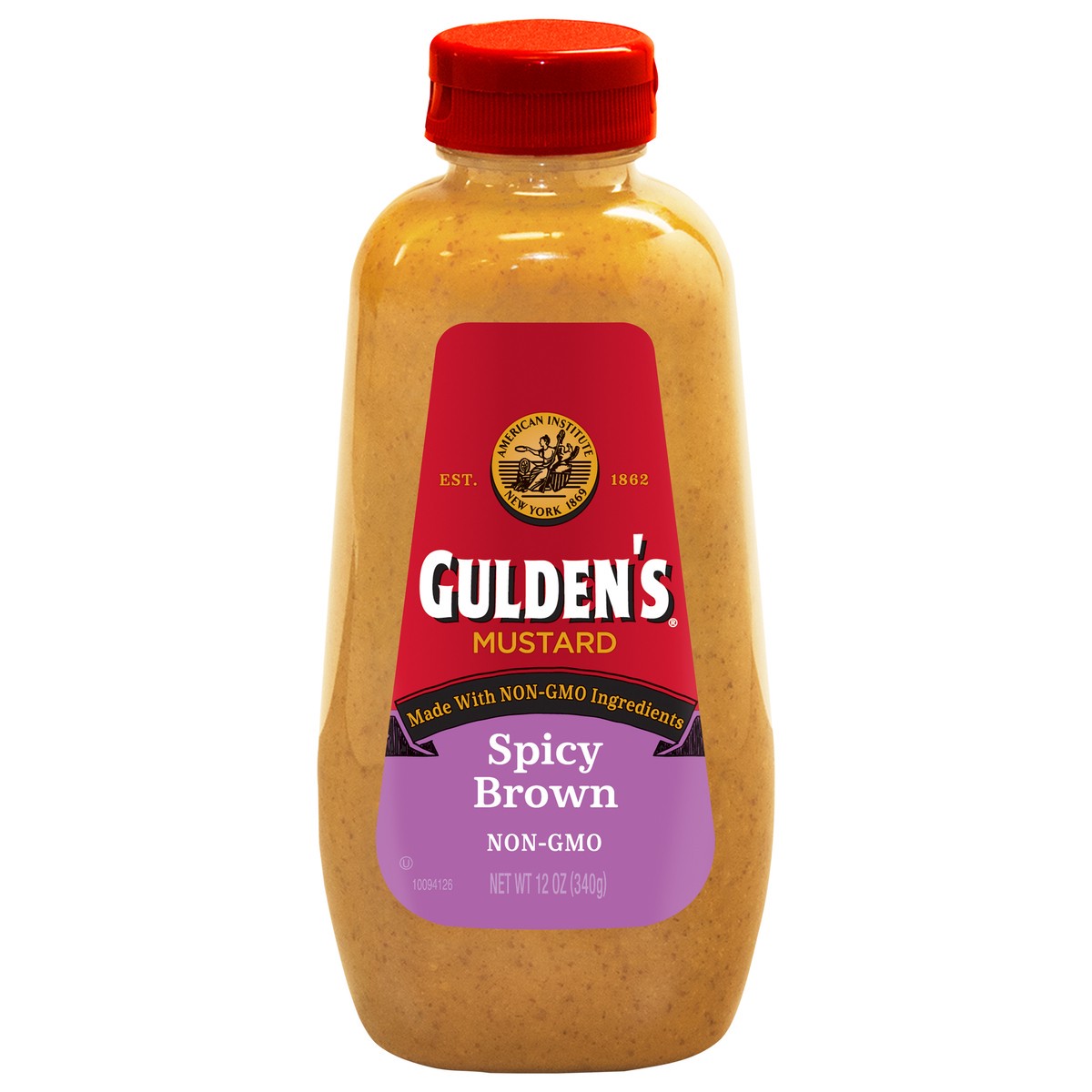 slide 1 of 3, Gulden's Spicy Brown Mustard 12 oz, 12 oz