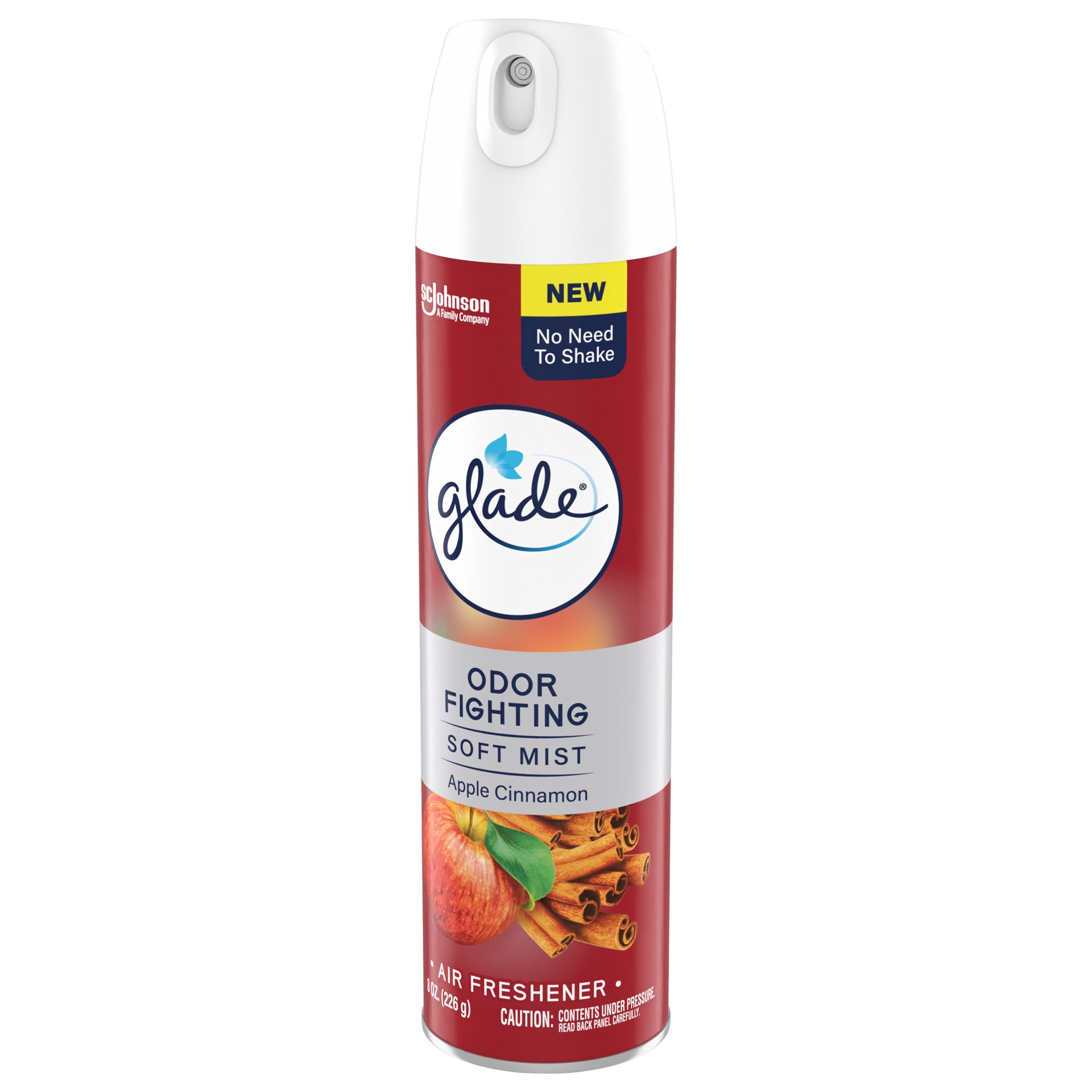 slide 4 of 5, Glade Odor Fighting Soft Mist Air Freshener Room Spray, Apple Cinnamon, 8.0oz, 1pk, 8 oz
