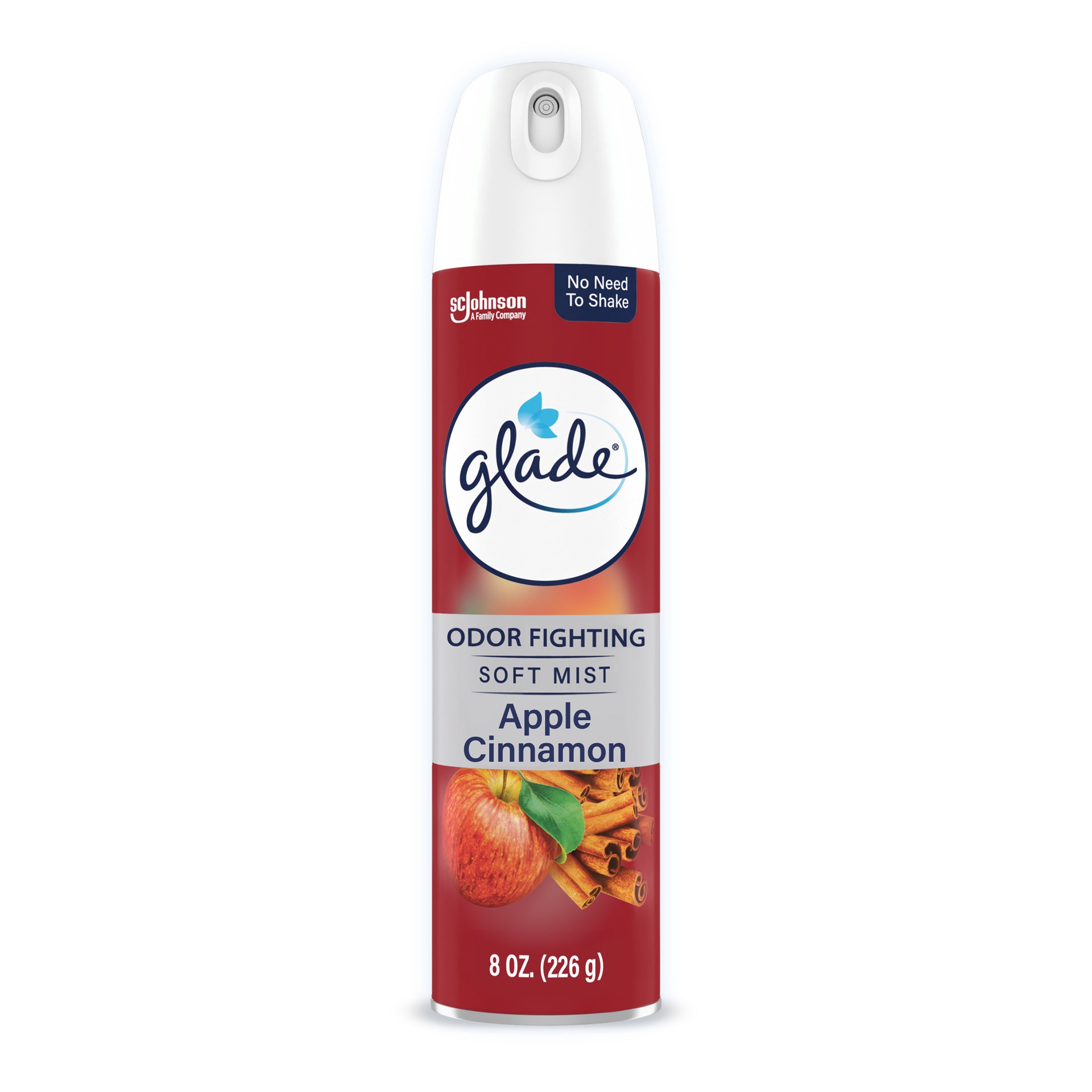 slide 3 of 5, Glade Odor Fighting Soft Mist Air Freshener Room Spray, Apple Cinnamon, 8.0oz, 1pk, 8 oz
