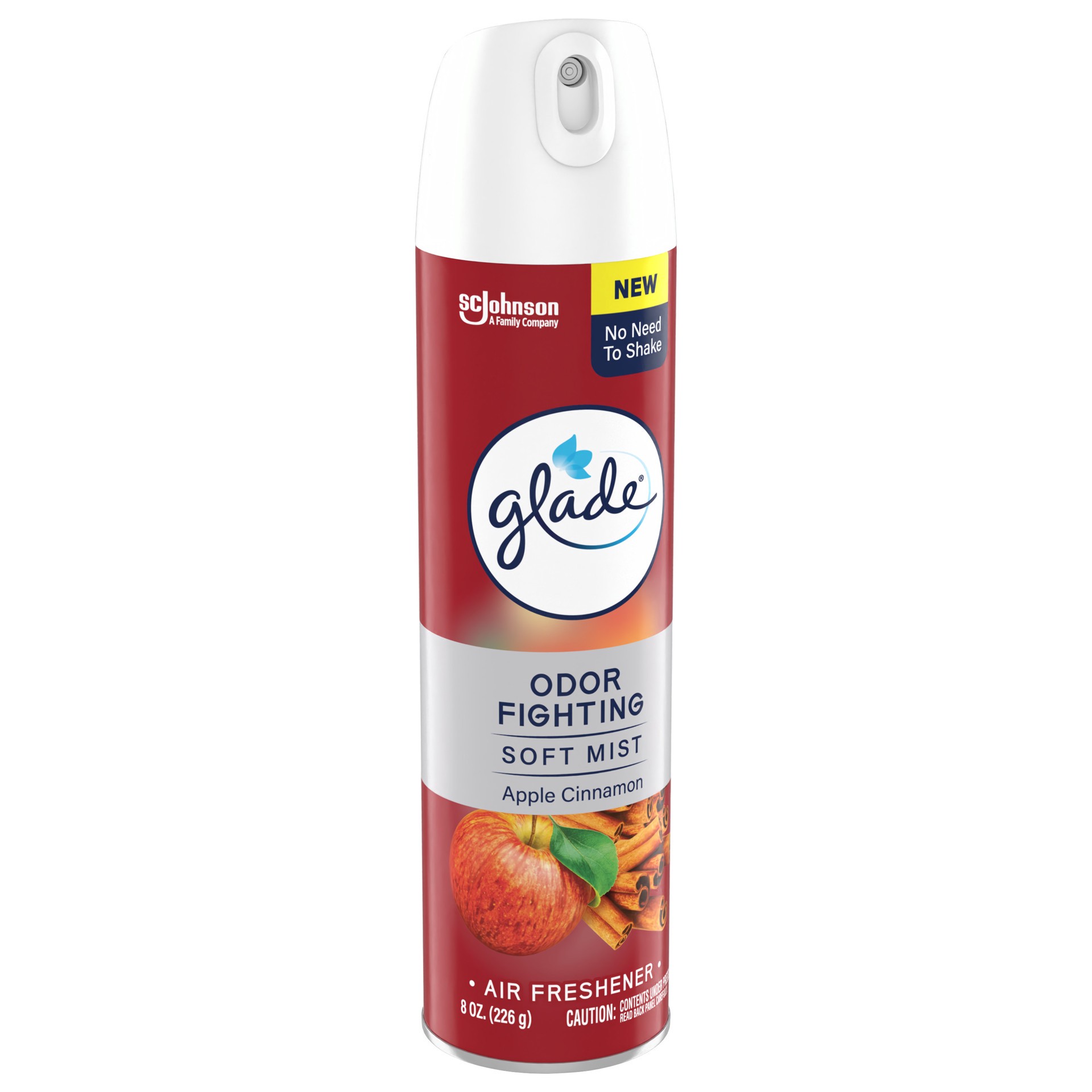 slide 2 of 5, Glade Odor Fighting Soft Mist Air Freshener Room Spray, Apple Cinnamon, 8.0oz, 1pk, 8 oz