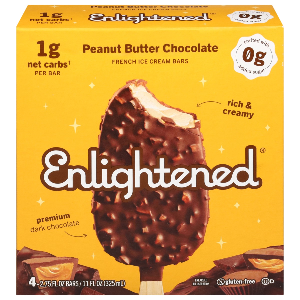 slide 5 of 14, Enlightened French Peanut Butter Chocolate Ice Cream Bars 4 - 2.75 fl oz Bars, 4 ct