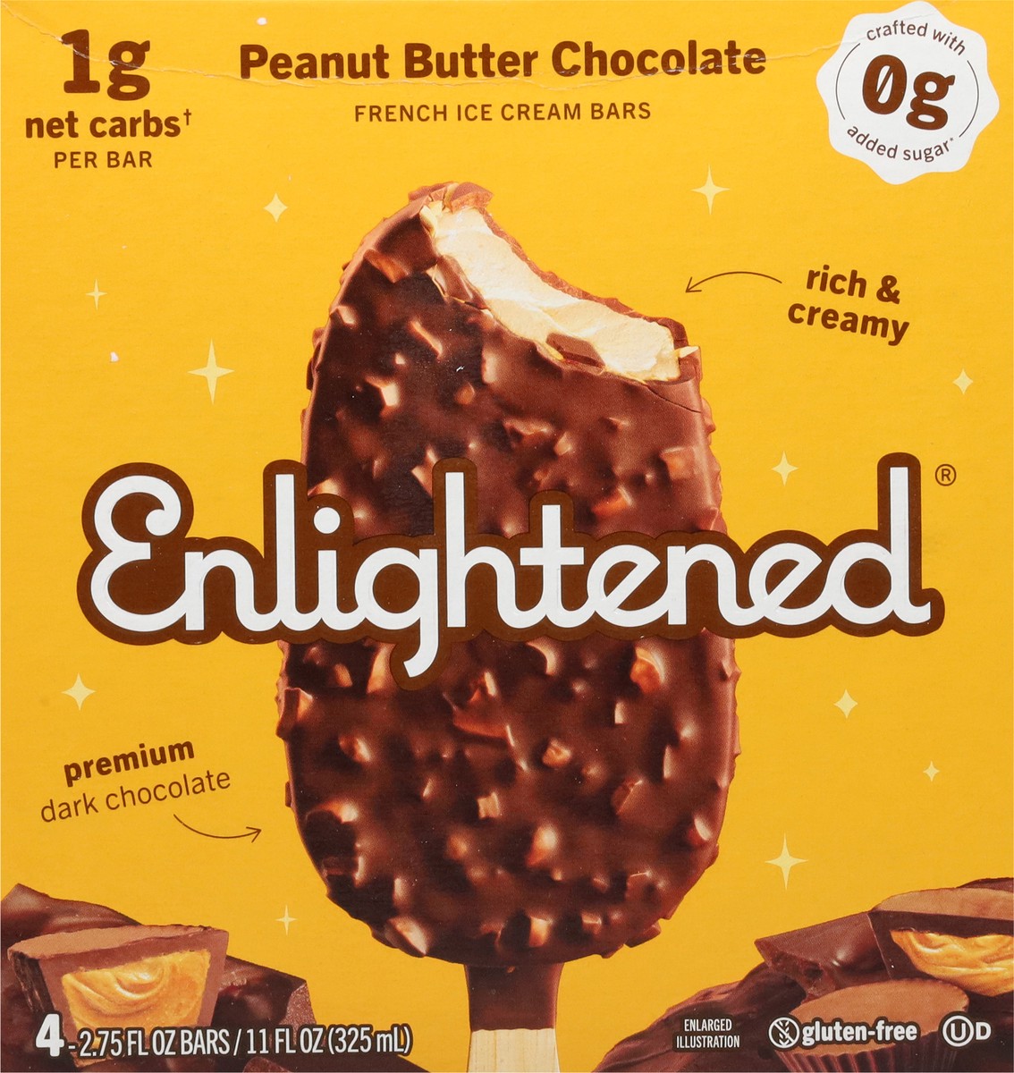 slide 11 of 14, Enlightened French Peanut Butter Chocolate Ice Cream Bars 4 - 2.75 fl oz Bars, 4 ct