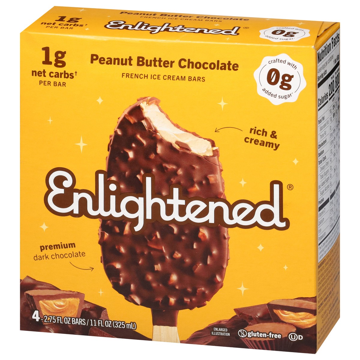 slide 12 of 14, Enlightened French Peanut Butter Chocolate Ice Cream Bars 4 - 2.75 fl oz Bars, 4 ct