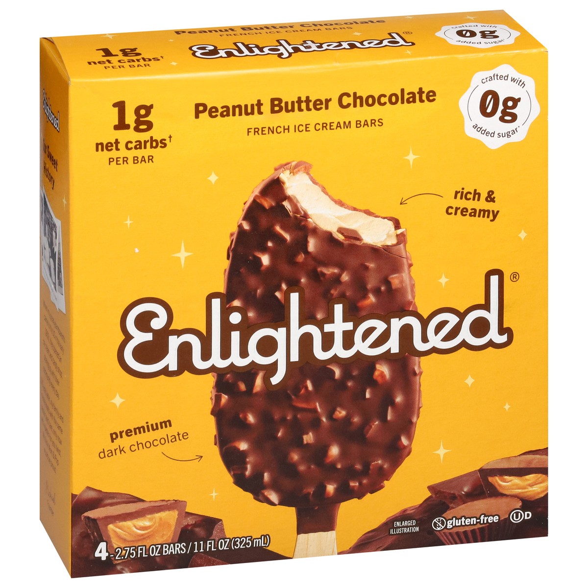 slide 4 of 14, Enlightened French Peanut Butter Chocolate Ice Cream Bars 4 - 2.75 fl oz Bars, 4 ct