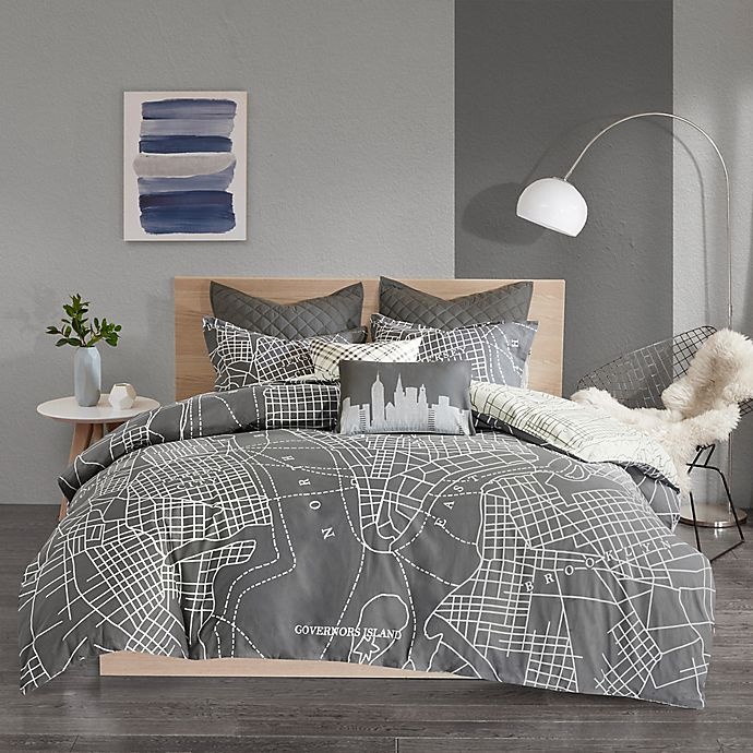 slide 3 of 11, Urban Habitat Manhattan Reversible King/California King Duvet Cover Set - Charcoal, 1 ct