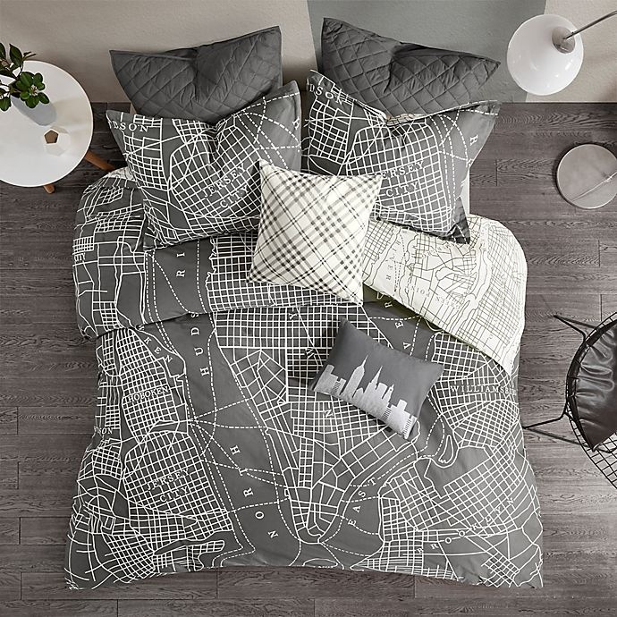 slide 6 of 11, Urban Habitat Manhattan Reversible King/California King Duvet Cover Set - Charcoal, 1 ct