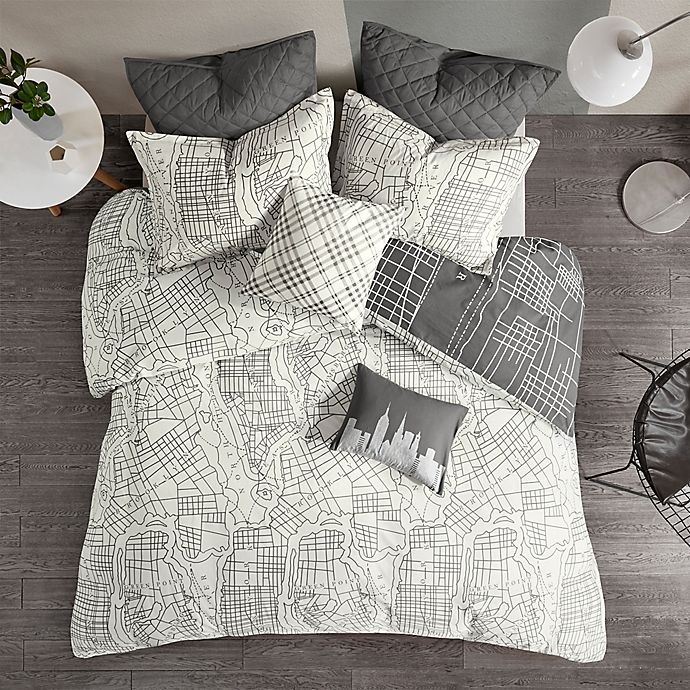 slide 7 of 11, Urban Habitat Manhattan Reversible King/California King Duvet Cover Set - Charcoal, 1 ct