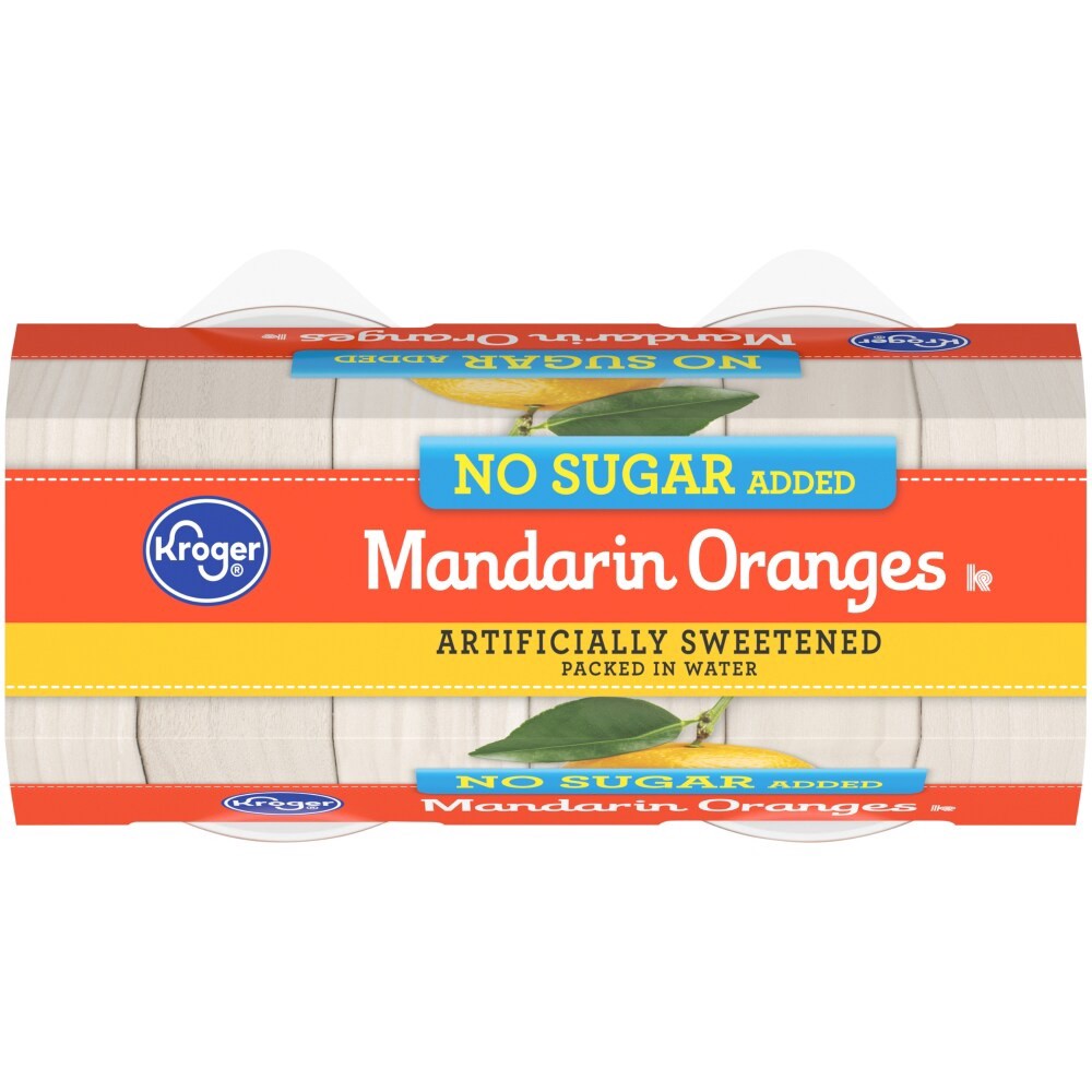 slide 3 of 6, Kroger No Sugar Added Mandarin Oranges Fruit Snack Bowls, 4 ct; 4 oz