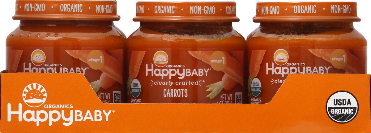slide 3 of 9, Happy Family HappyBaby Clearly Crafted Carrots Baby Meals Jar - 4oz, 4 oz
