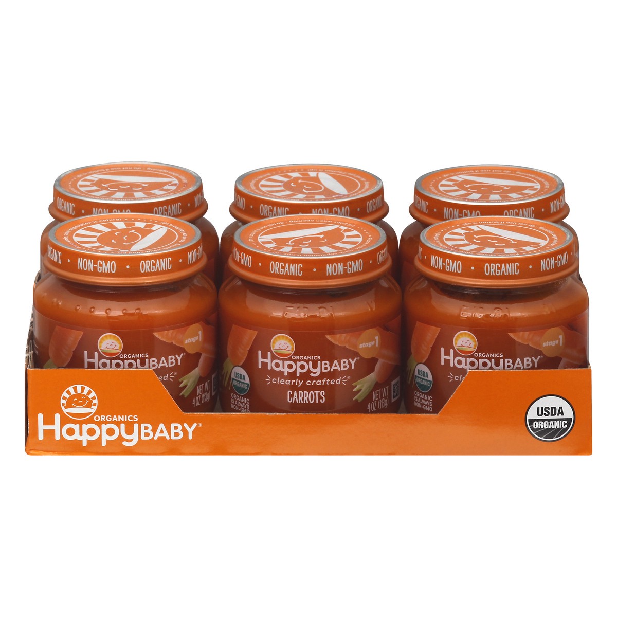 slide 1 of 9, Happy Family HappyBaby Clearly Crafted Carrots Baby Meals Jar - 4oz, 4 oz