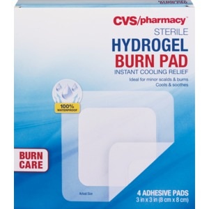 slide 1 of 1, CVS Health Sterile Hydrogel Burn Pads 3in X 3in, 4 ct