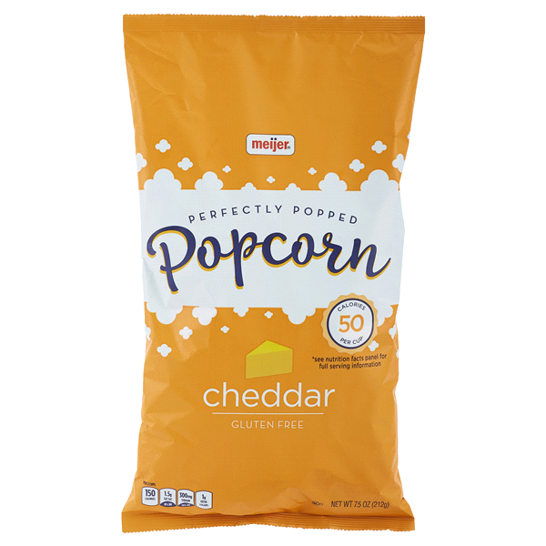 slide 1 of 1, Meijer Cheddar Cheese Popcorn, 7.5 oz