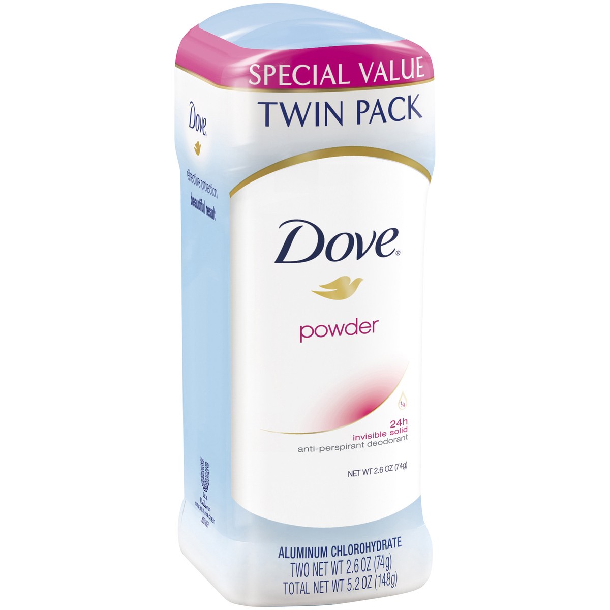 slide 4 of 5, Dove Invisible Solid Antiperspirant Deodorant Stick Powder, 2 ct; 2.6 oz