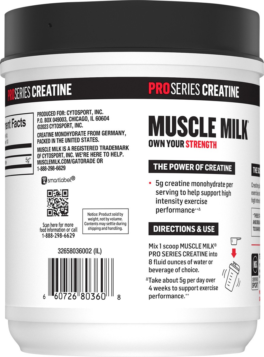 slide 5 of 10, Muscle Milk Cytosport Pro Series Creatine Dietary Supplement Unflavored 17.6 Oz, 17.6 oz